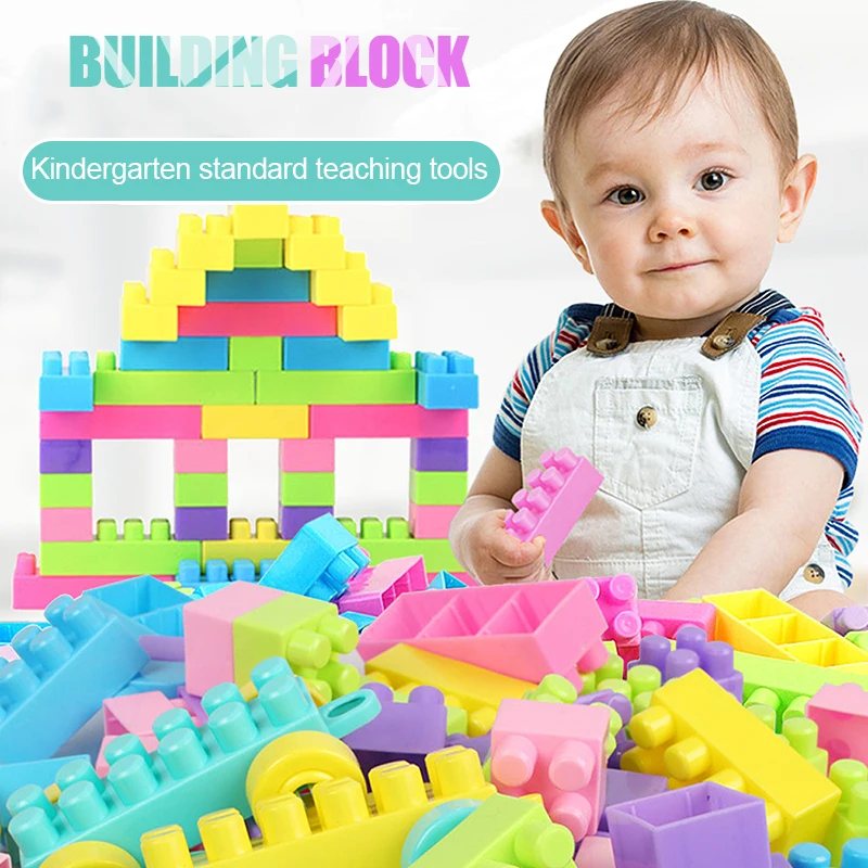 Творческие DIY классические строительные блоки большого размера разноцветный