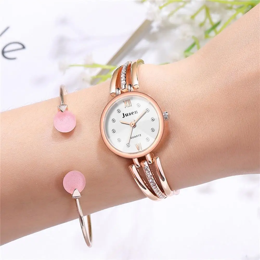 Тренд простой дизайн Роскошные модные брендовые женские часы браслет розовое