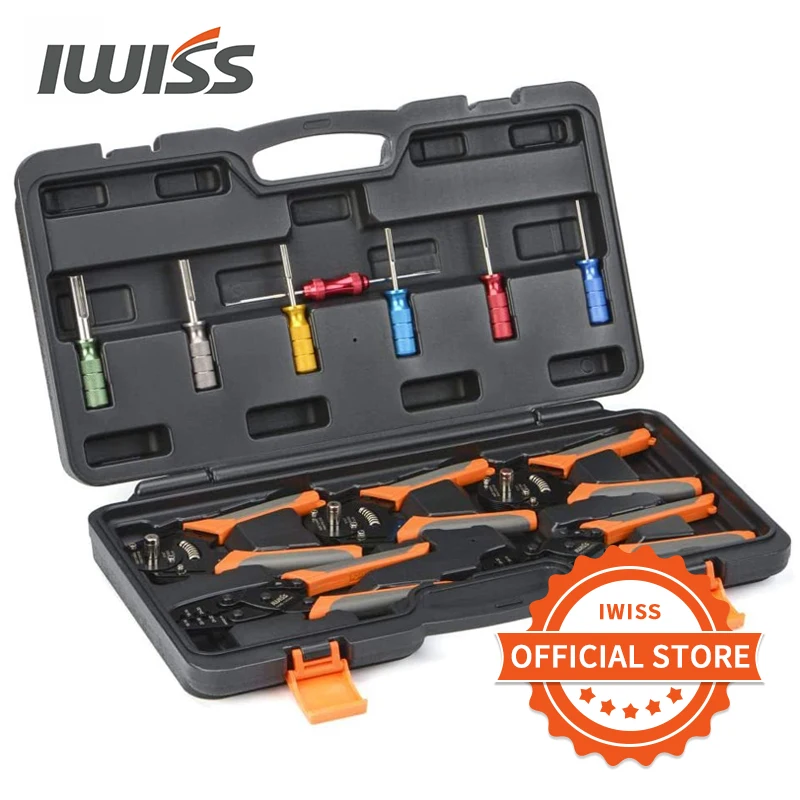 IWISS KIT-DC01 Automotive Rapair Mult Tool Kit Crimping Tools set Removal Tools for Deutsch Terminals Weather Pack Terminals