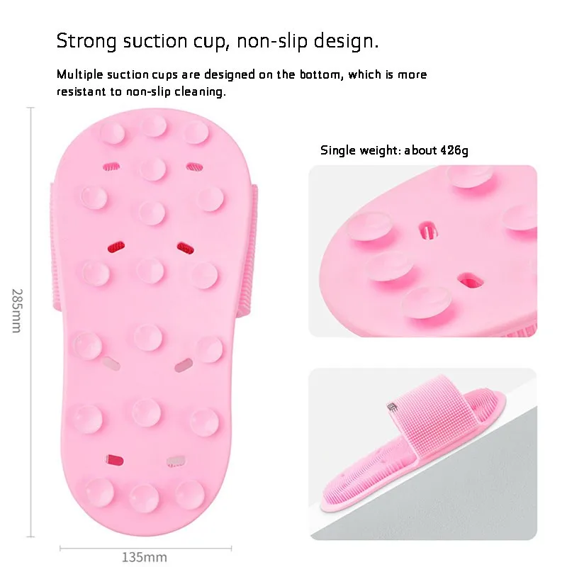 Zapatillas de masaje de silicona para pies perezosos, cepillo de limpieza antideslizante para masaje de pies, Zapatillas para aliviar el estr&eacute;s, novedad de 2021-1