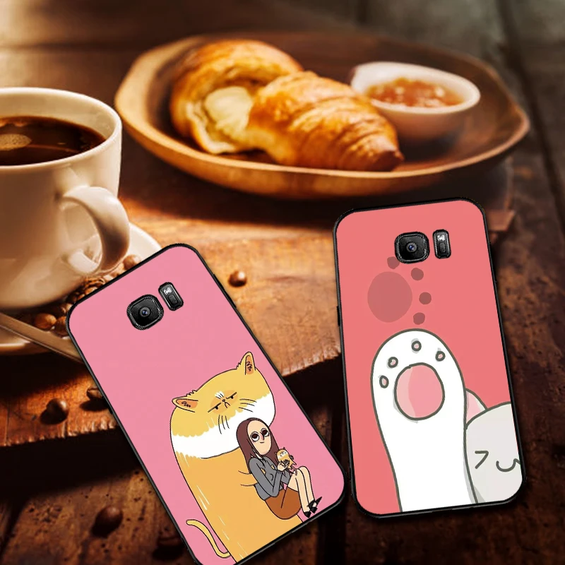 Роскошный черный чехол для samsung A3 4 5 6 plus A8 9 A10 A20 30 A40 50 A60 A70 2017 M40 J6 крышка рисунком из