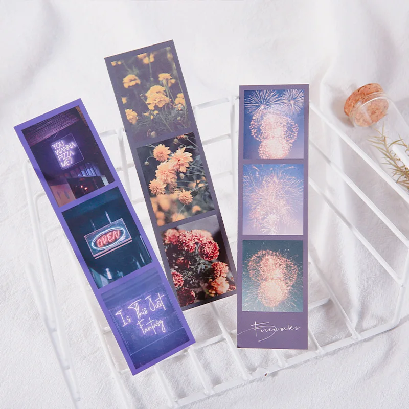 

26Pcs romantic landscape Bookmarks retro film DIY Decoration Page Stationery Student Office Supplies Reading Stationery Material
