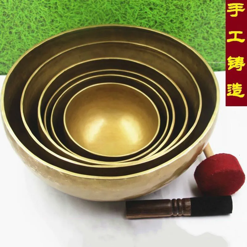 Высокое качество непальская медная большая тибетская Поющая чаша с кожаной