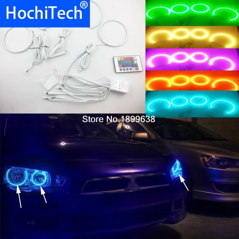 Супер яркий цвет 7 RGB комплект светодиодов глаза ангела с Дистанционный пульт