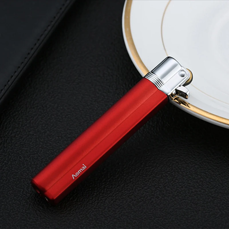 Компактная Портативная Бутановая Зажигалка металлическая газовая многоразовая