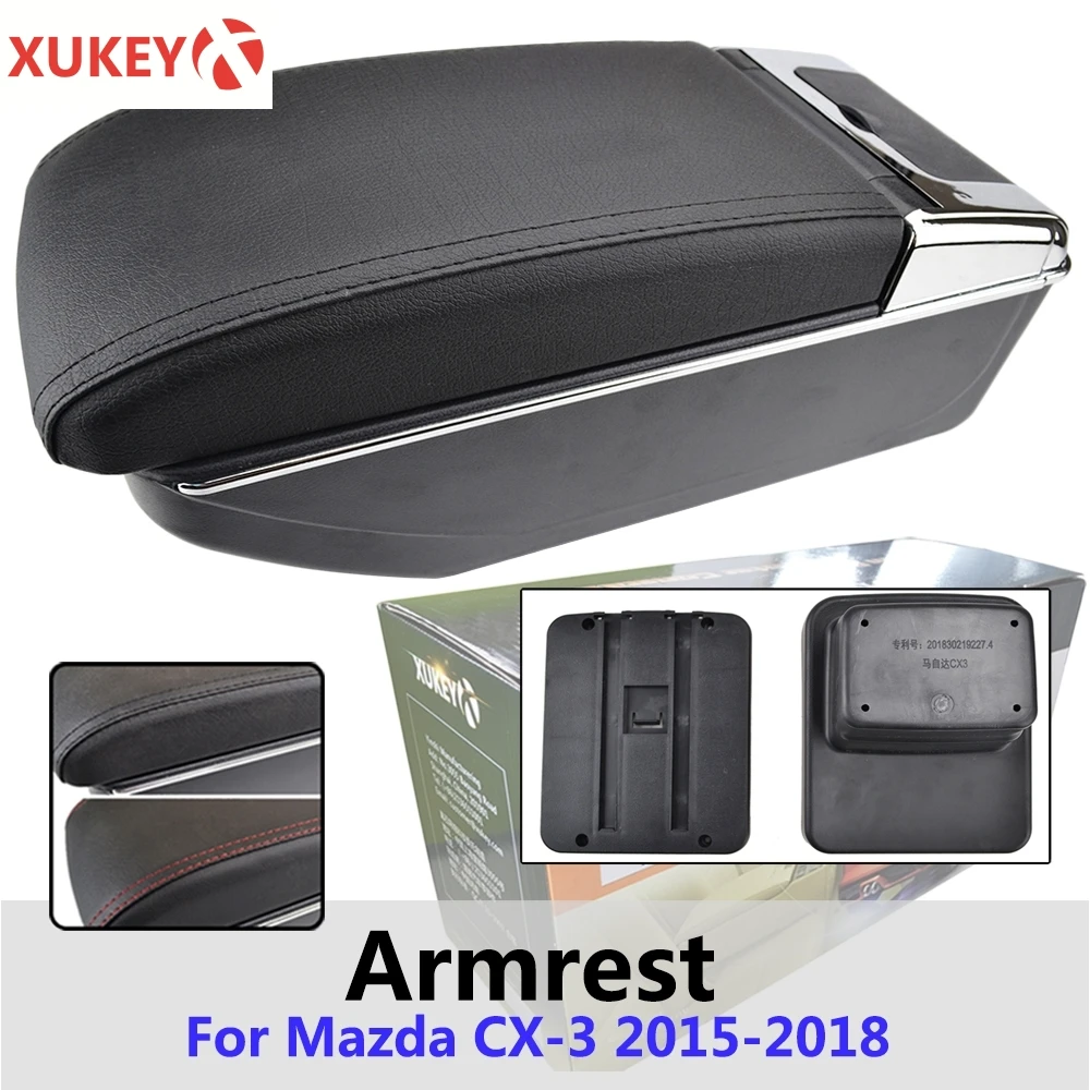 Xukey центральный подлокотник для Mazda CX 3 2015 2018 консоль Центр черный ящик хранения