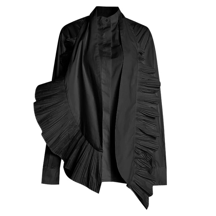 black SuperAen, новинка весны, женская рубашка, однотонная, повседневная, модная, блузки и топы для женщин, хлопок, Европейская Женская одежда - Цвет: black