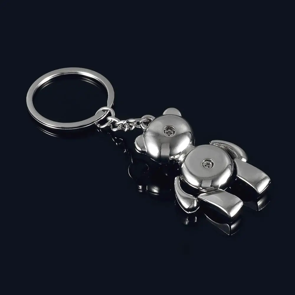

Metal Three-Dimensional Bear Key Chain Cool Mobile Teddy Creative Gift Pendant Keychain Car Bag Accessories Keyring