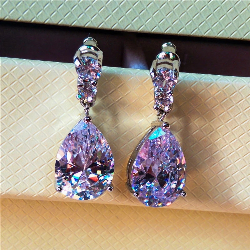 Женские серьги серебряного цвета роскошные длинные Винтажные с кристаллами из