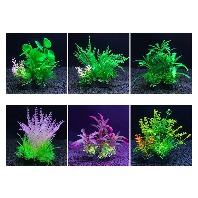 

1 шт., Имитация водных растений, новое искусственное пластиковое водное растение, аквариумное озеленение, искусственные водные декоративны...