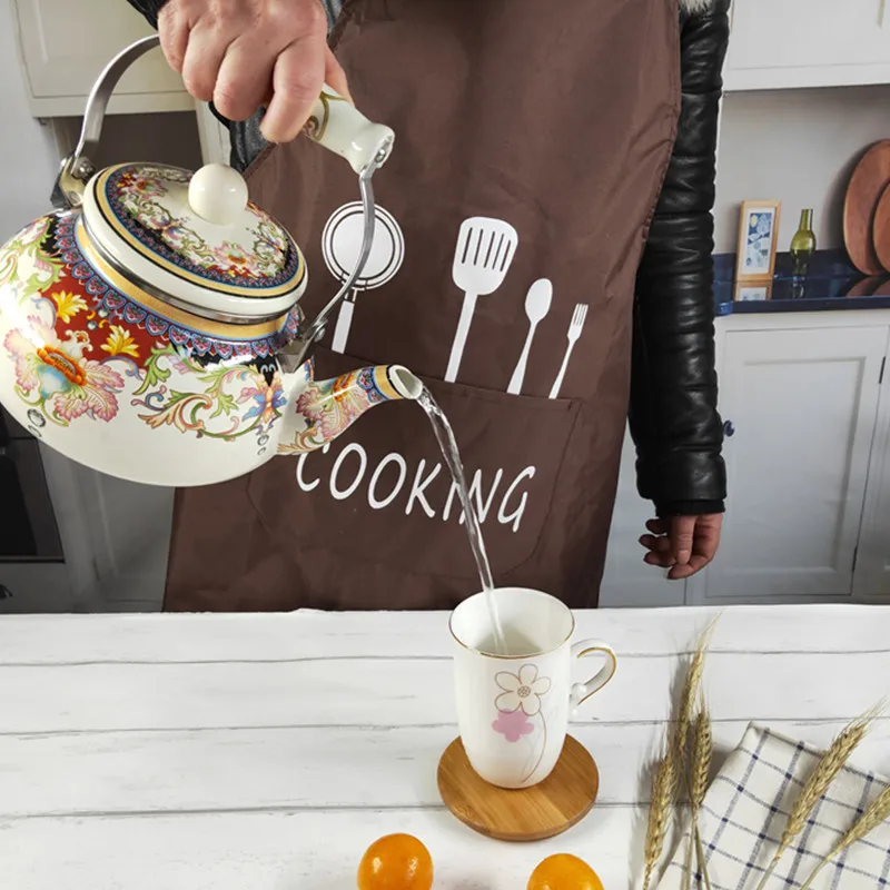 Эмалированный чайник объемом 2 5 литра кувшин с эмалью со свистком графин для