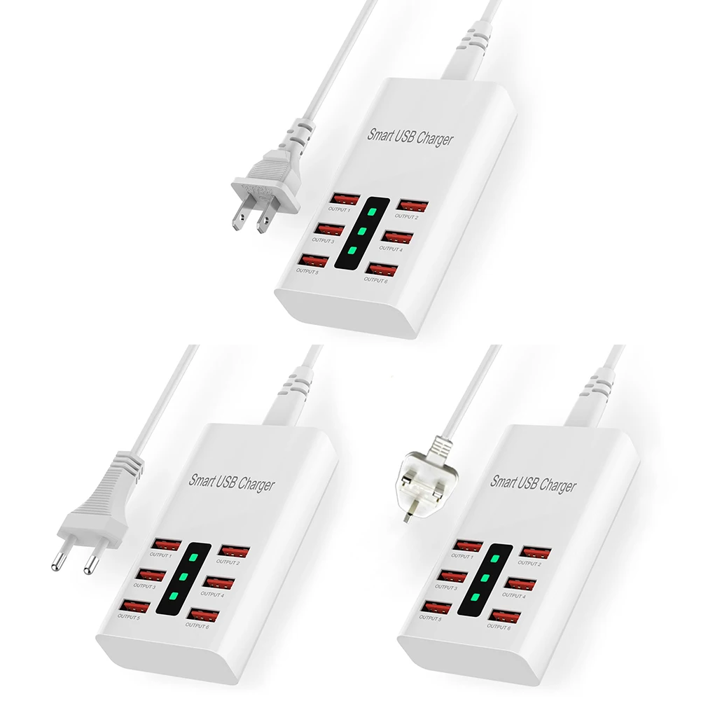 

Зарядное устройство с 6 USB-портами для телефонов, 30 Вт