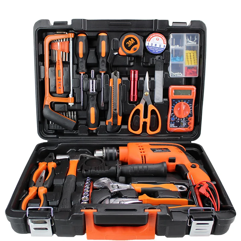 

55pcs/set Power Tools Set Electric Drill Hand Tools Combination Tools Kit Tool Box Tool Case Multimeter Plier Wrench PTS007