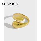 Шанис уличная фотосъемка 100% реальные 925 пробы серебро Открытое кольцо для Для женщин и девочек INS простые гладкие человеческое лицо Форма регулируемое кольцо