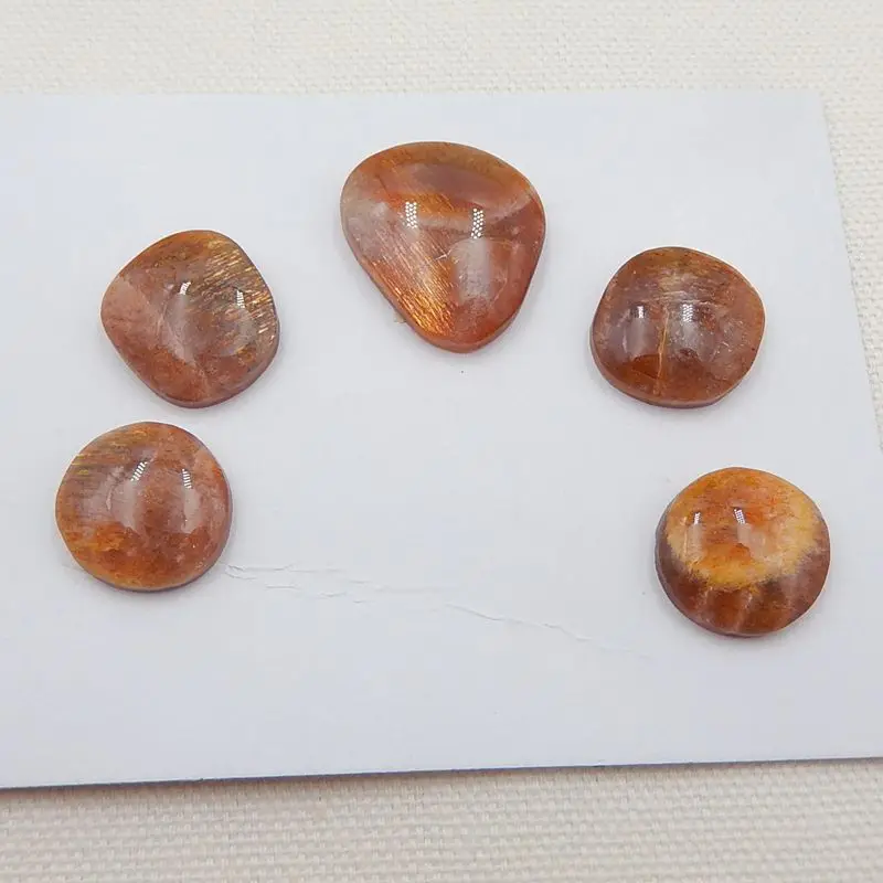 Распродажа 5 шт. Натуральный камень материалу Sun Stone кабошоны 24x21x6 мм 16x17x5 17g Мода