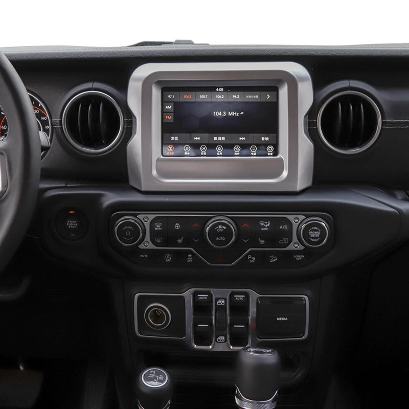 

Car 8.4 Inches GPS Navigation Decoration Frame Cover Stickers for Jeep Wrangler JL Gladiator JT 2018+