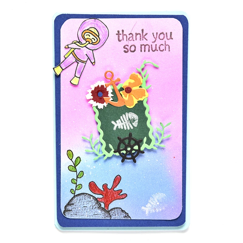 YaMinSanNiO Flower Rectangle with Anchor Metal Cutting Dies Frame Stencils Die Cut for Scrapbooking Album Paper Card Embossing | Дом и сад