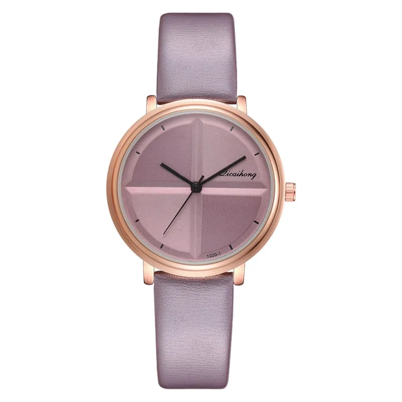 purple women watch 1 шт. изысканные простые Стильные женские часы, маленькие Модные кварцевые женские часы, брендовые элегантные часы-браслет для девочек, Relogio - Цвет: purple women watch