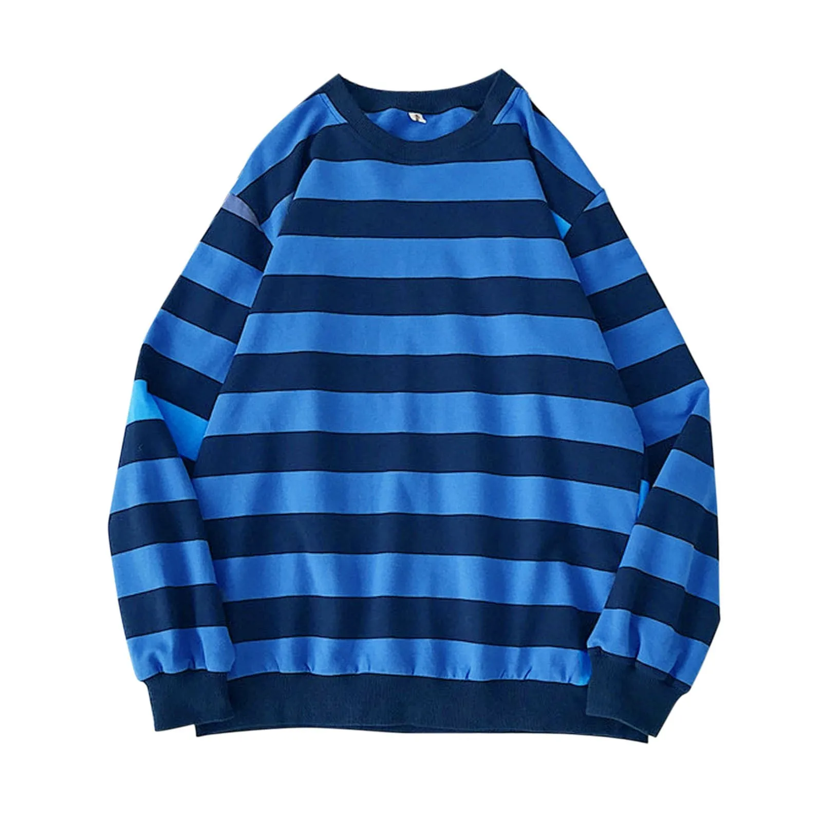 Woman Striped Sweatshirt Top Autumn Winter Printed Crew Hoodie Sweetshirts Female Tops