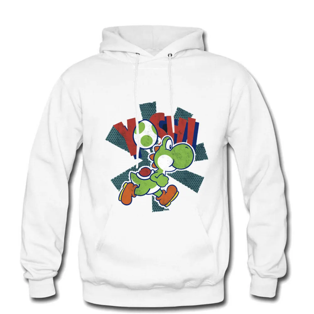 Мужская футбольная рубашка белая хип-хоп толстовка с принтом Йоши из 100% хлопка
