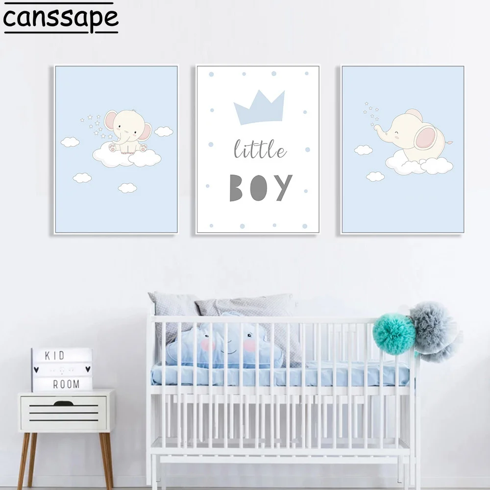 Настенная картина со слоном на холсте для детской Художественная печать постер с