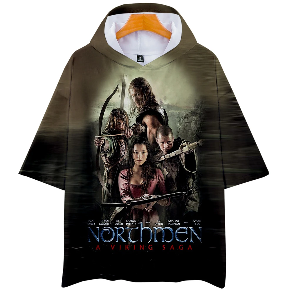 Vikings/футболка с капюшоном и короткими рукавами в стиле История действий унисекс