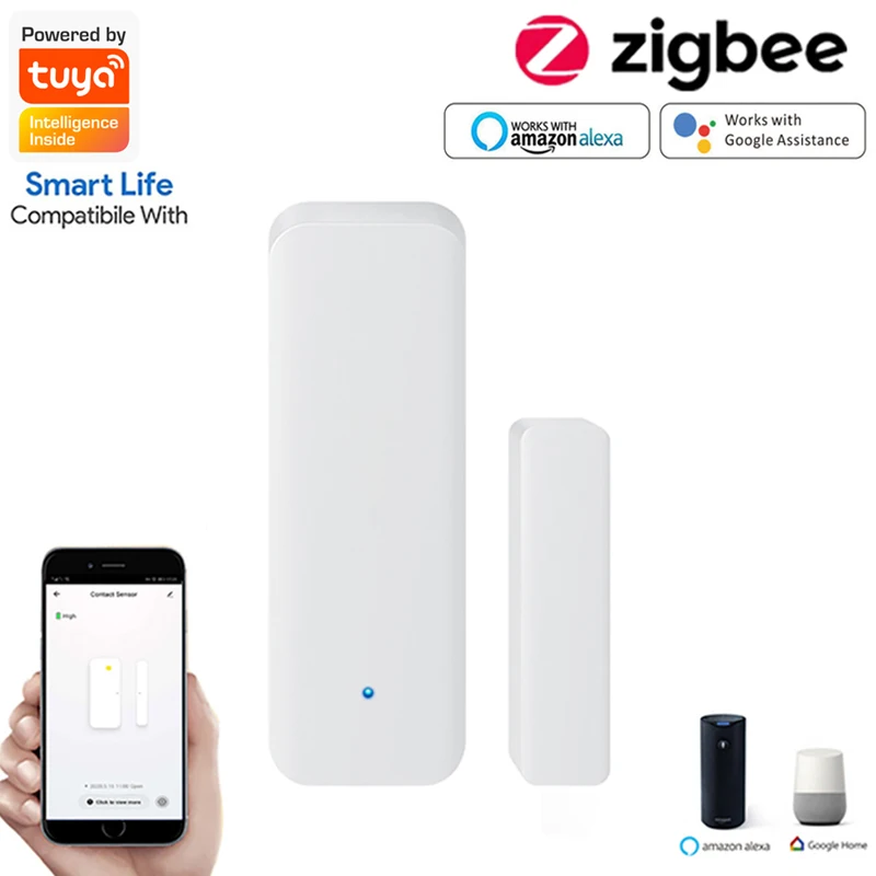 

Tuya Smart WiFi датчик для двери дверь открытой/закрытый детекторы оконный датчик Wi-Fi сигнализации дома работать с Alexa Google Home Smartlife с приложением