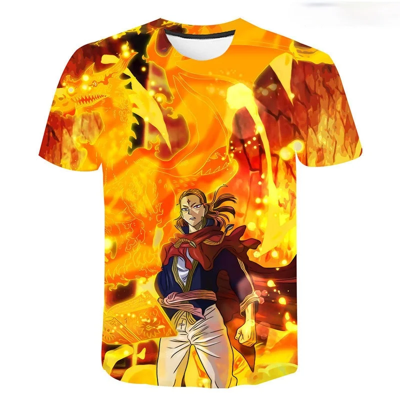 

Футболка Мужская/женская с 3D-принтом клевера, модный топ с аниме принтом черного клевера, футболка оверсайз, уличная одежда унисекс, лето