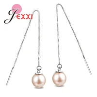 exquisite fashion 925 silver water imitation pearls drop earrings for women shiny cubic zircon pendant earrings for women girls