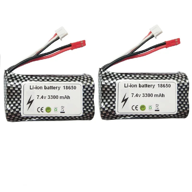 

SM/JST wltoys 104310 104311 18301 18302 MN99S D90 Q1 H101 Rc Boats Cars Drones Parts 7.4V 3300mAh 2S Lipo Battery 18650 SM plug