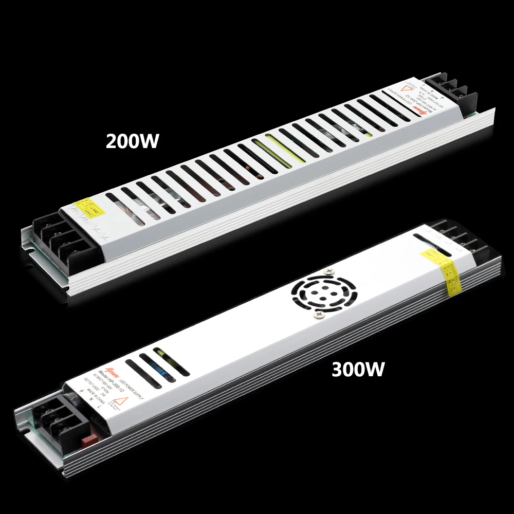 Ультратонкий импульсный источник Питание DC 5 V/12 V/24 V LED трансформаторы 200W 300W AC190-240V драйвер для Светодиодный полоски