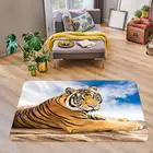 3D напольный нескользящий коврик с двумя тиграми, коврик серии KING для комнаты, Круглый качественный напольный водонепроницаемый коврик для кухни и ванной, коврик с принтом
