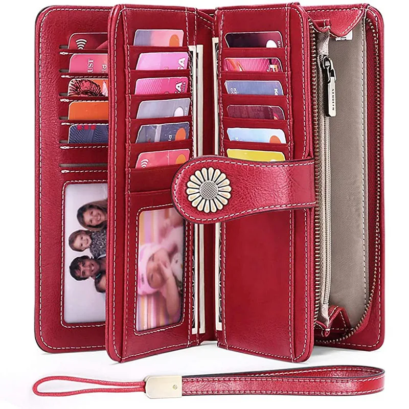 Модные брендовые женские кошельки из натуральной кожи длинный вместительный