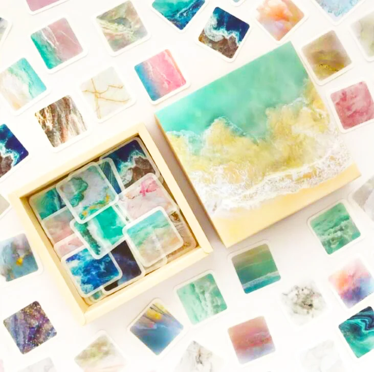 

1PC Landscape Series Box Sticker Decoration Handbook Material School Student DIY Diary Supplies(ss-615)