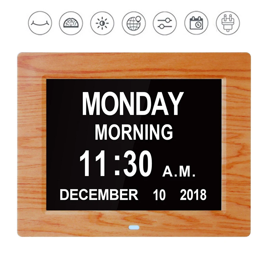 Цифровой календарь День часы Электронный Отображение времени даты большой