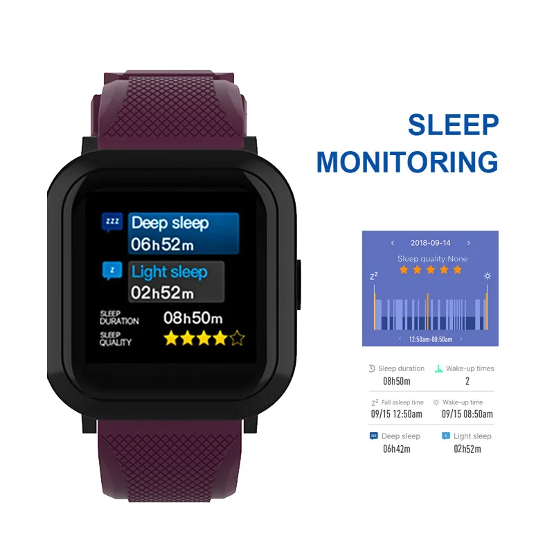 Nennbo DB12 Умный браслет для мониторинга артериального давления и сердечного ритма, фитнес-браслет для мужчин и женщин, спортивный браслет, водонепроницаемость IP68.