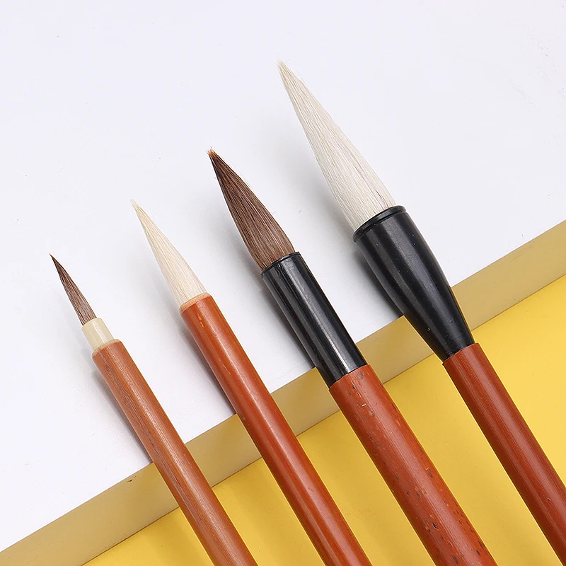 

4pcs Sheep Hair Handle Painting Brushes Fit For Watercolor Acrylic Oil High Quality Drawing Brush Professional Art Supplies