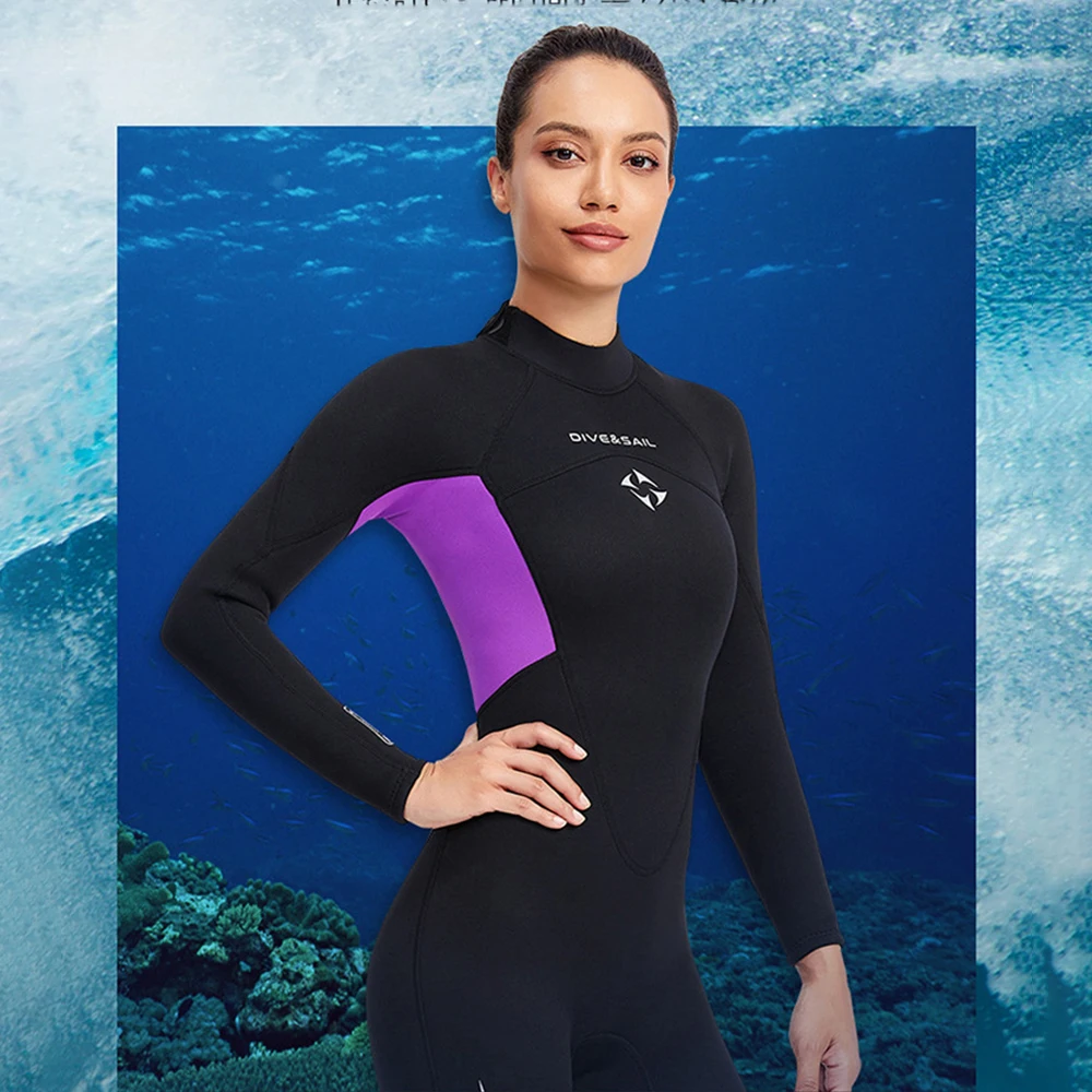 Неопреновые гидрокостюмы 3 мм, костюмы для подводного плавания на все тело для женщин, для подводного плавания, серфинга, плавания с длинным ...
