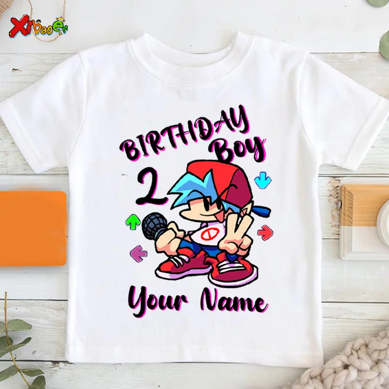 Birthday Boys T Shirt Custom Name Personalized Shirt FridayNight T Shirt Boyfriend T-shirt Kids Clothing Summer Baby Children 6T