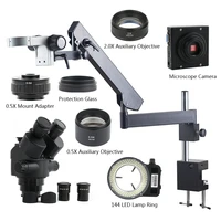 1080p hd measuring hdmi vga camera 3 5x 90x simul focal microscope stereoscopic trinocular articulating arm pillar clamp