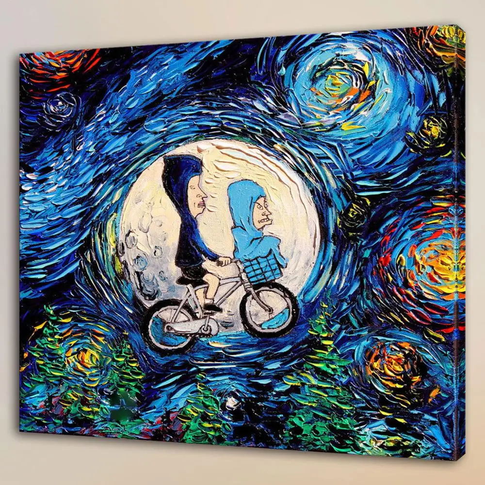 Ручная роспись палитра нож искусство картина масляная живопись БИВИС и пуговицы