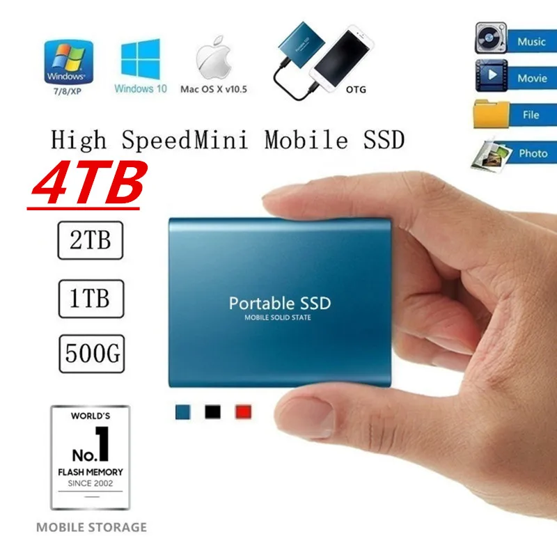 Оригинальный новый внешний твердотельный накопитель 4 ТБ 3 SSD 1 500 Гб мобильный USB