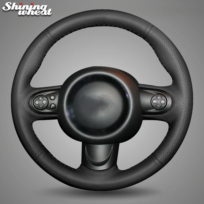 

Black Artificial Leather Hand-stitched Steering Wheel Cover for Mini Coupe
