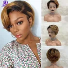 Предварительно выщипанная линия волос челюсти Hmuan волосы короткие парики 13X4 T кружевные передние человеческие волосы парик перуанский Реми Отбеленный узел натуральный черный