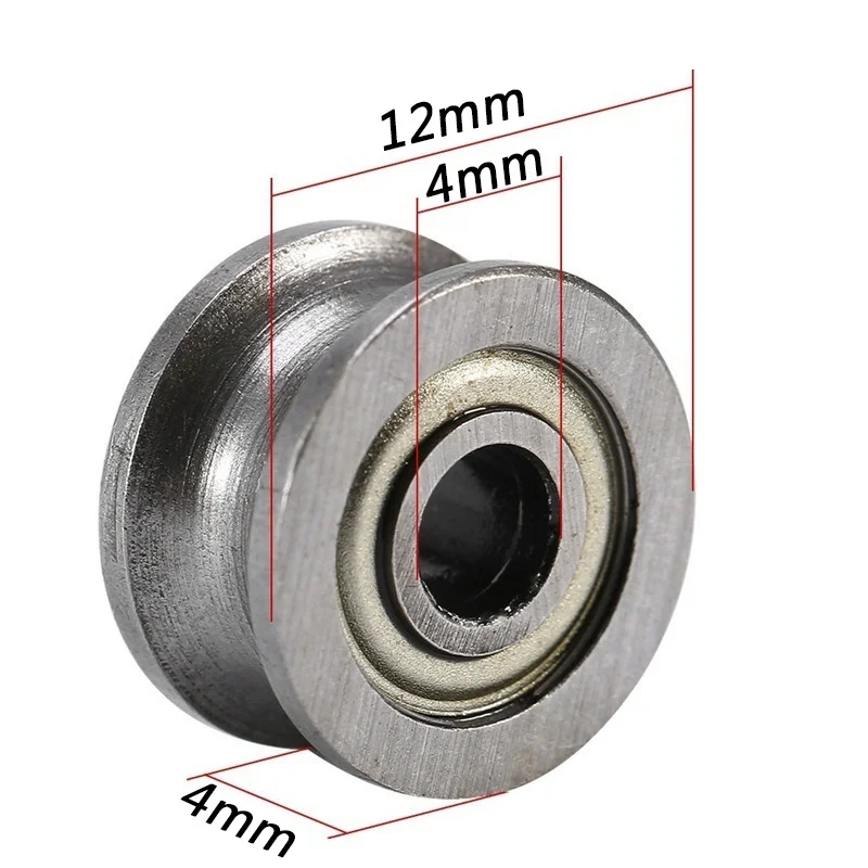12 шт./компл. U604ZZ 4*12*4 мм U Groove шариковый подшипник направляющий шкив для рельсовой