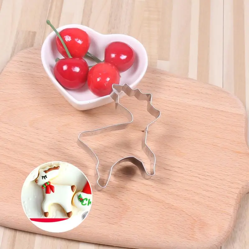 Мультяшная Рождественская форма в форме лося для печенья из нержавеющей стали