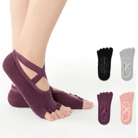 women yoga socks anti slip quick dry damping pilates basketball socks good grip for menwomen floor soft cotton toe socks
