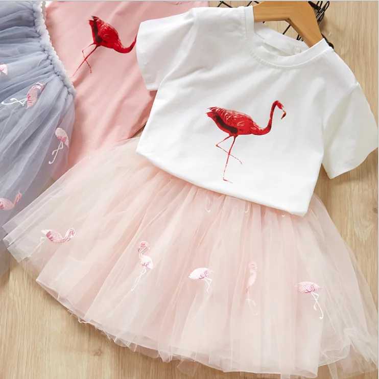 Комплекты для девочек Новая летняя детская футболка с кроликом открытыми