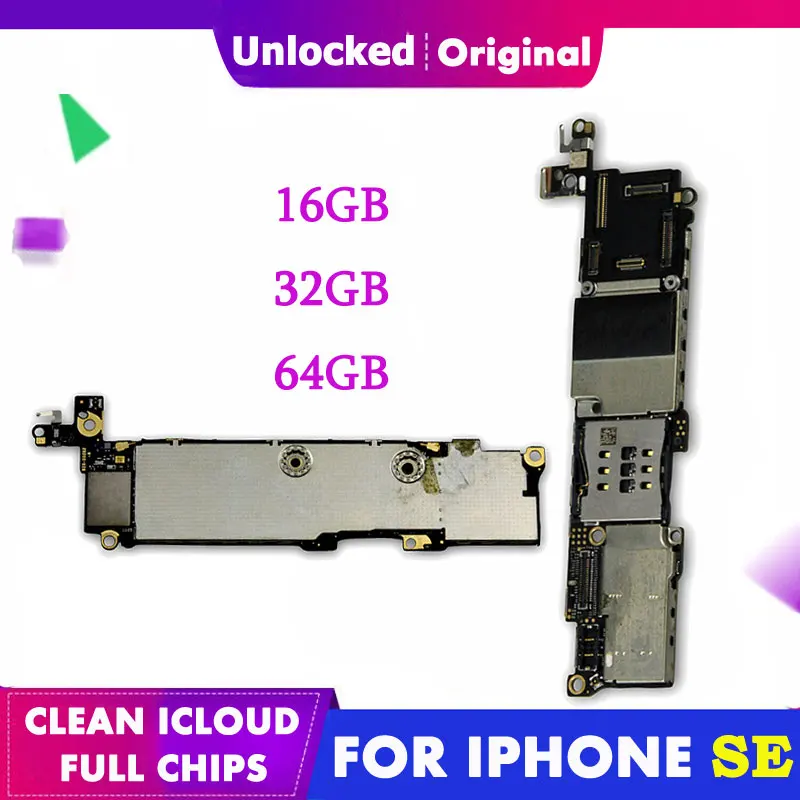 Оригинальная материнская плата для iPhone SE 5 SE, 16 ГБ, 32 ГБ, 64 ГБ, основная Материнская плата GSM, Заводская разблокированная, нет iCloud, блокировка, полные чипы