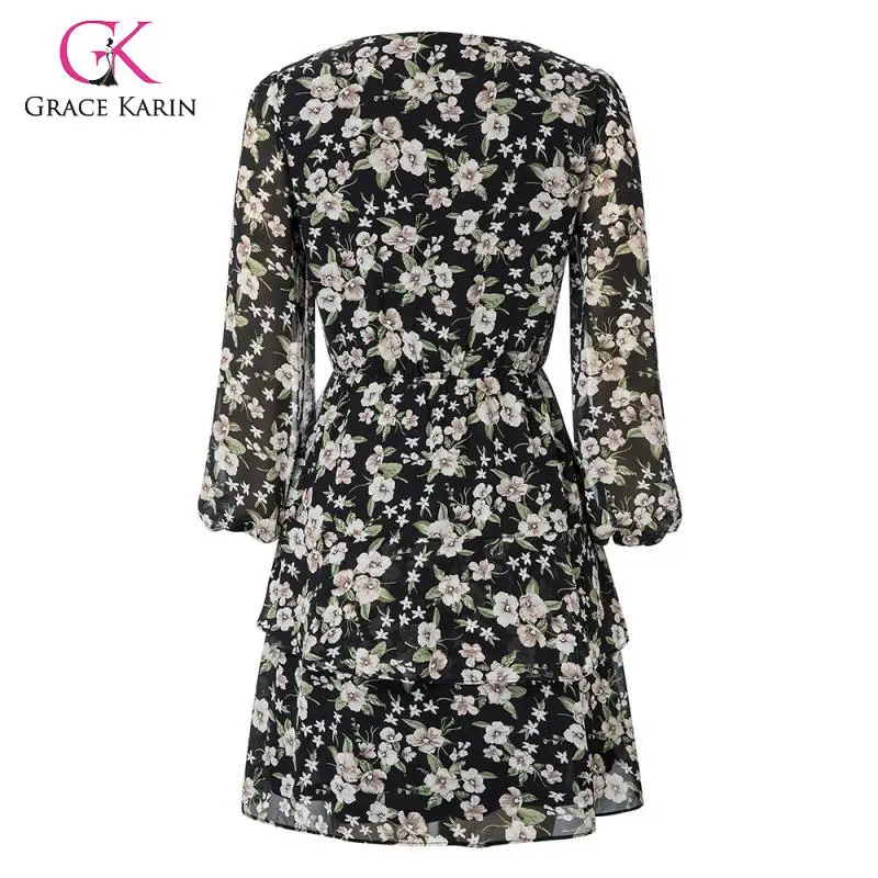 Женское пляжное платье рубашка Grace Karin повседневное плиссированное с длинным